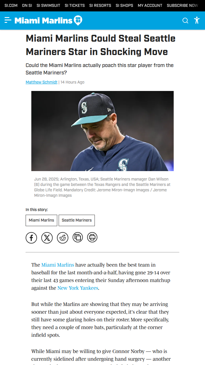 Marlins eye bold move for Mariners star