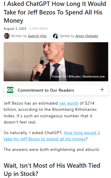 How Long Would It Take Bezos to Go Broke?