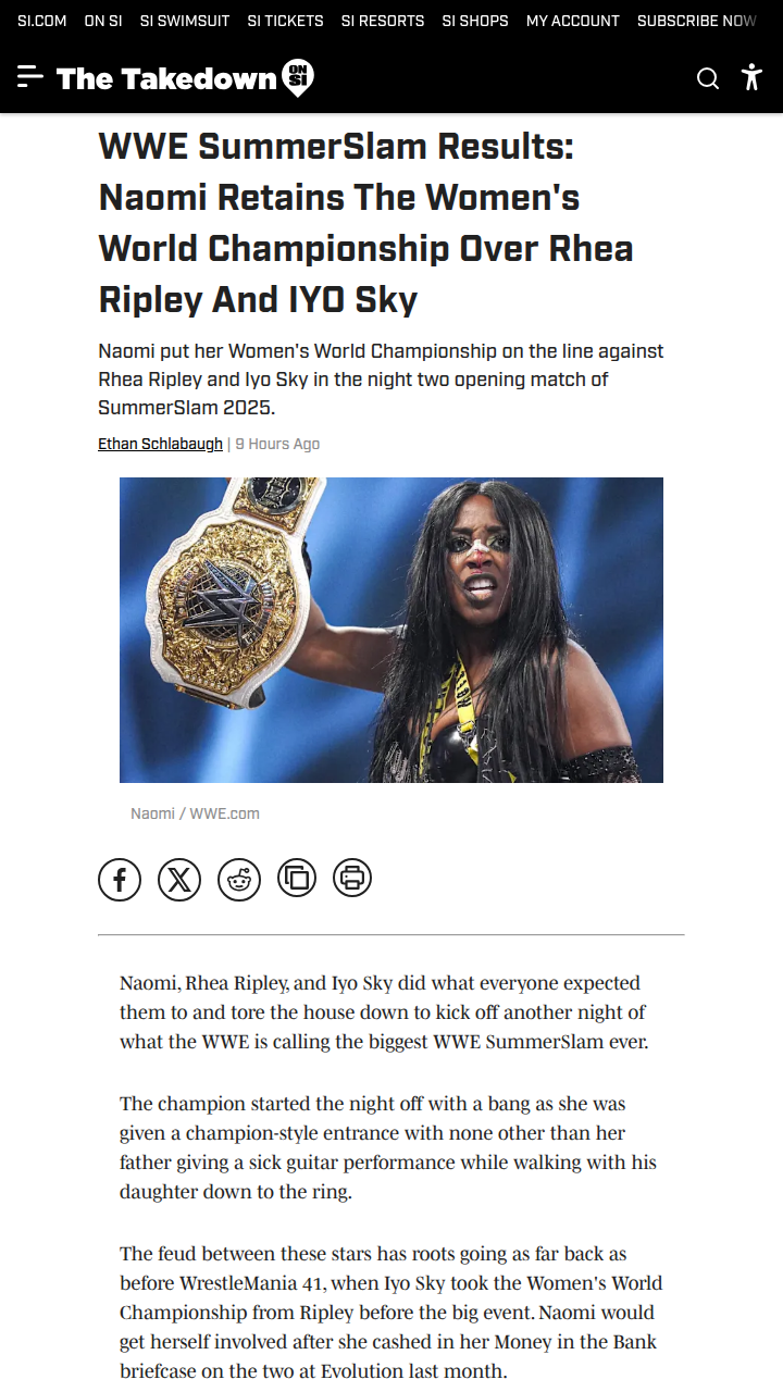 Naomi Shocks at SummerSlam 2025