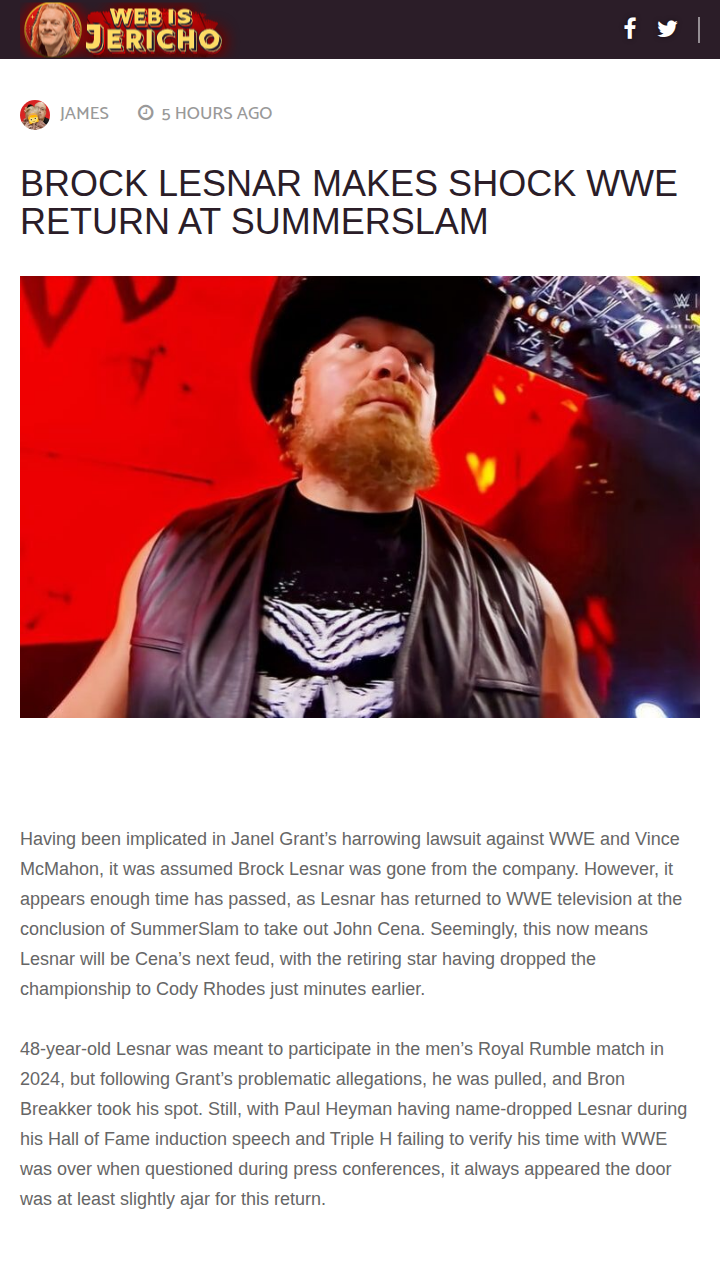 Brock Lesnar Stuns SummerSlam Crowd