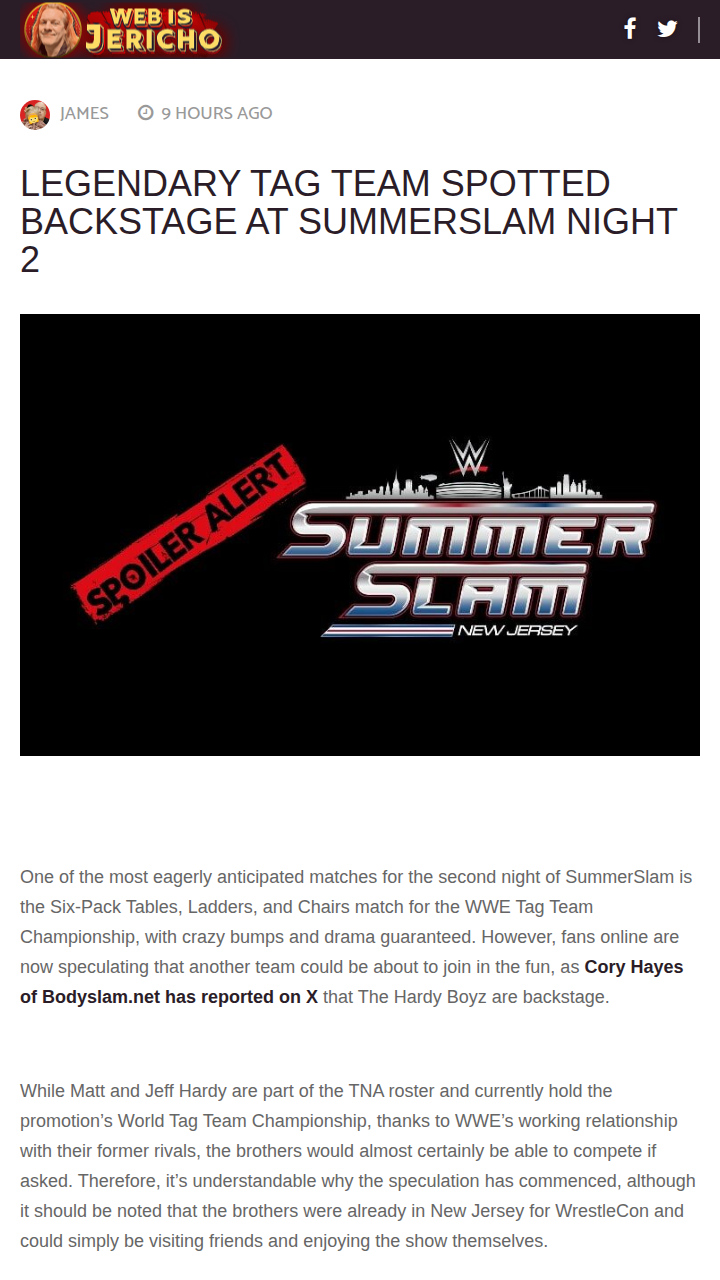 Hardy Boyz Backstage at SummerSlam 2025?