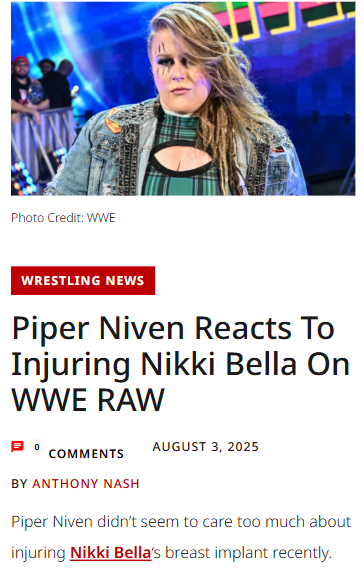 Piper Niven Fires Shots at Nikki Bella
