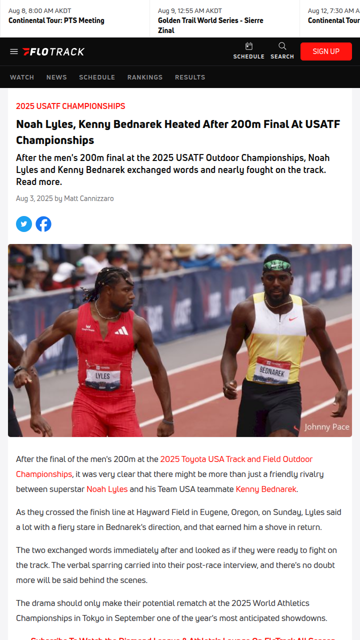Lyles vs Bednarek: Rivalry Boils Over at USATF