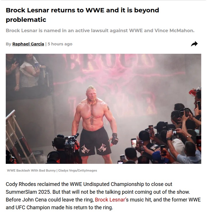 Brock Lesnar’s WWE Comeback Sparks Debate