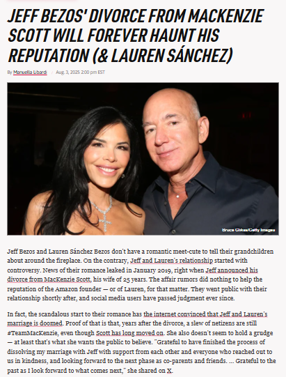 Bezos’ Divorce Drama Still Has the Internet Talking