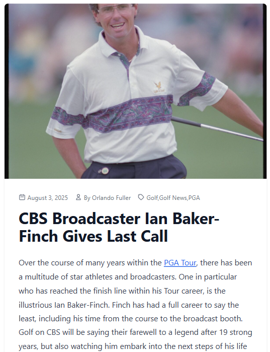 Ian Baker-Finch’s Final CBS Farewell 🎤