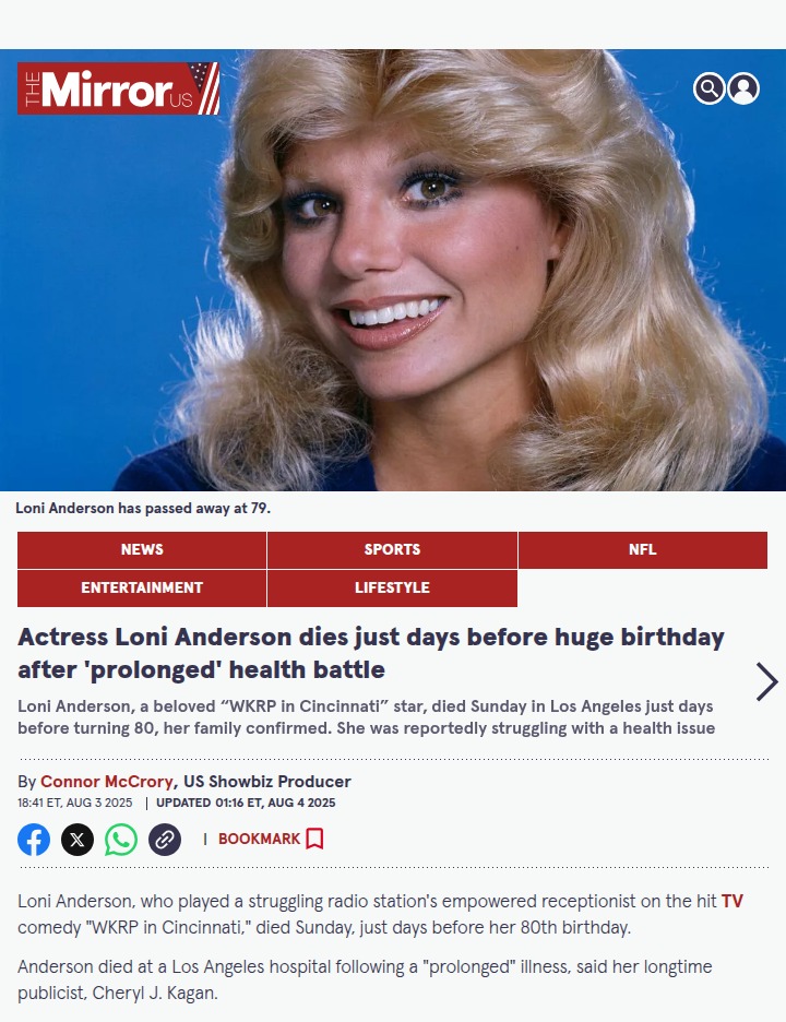 Loni Anderson’s Tragic Passing Before 80th 🎂