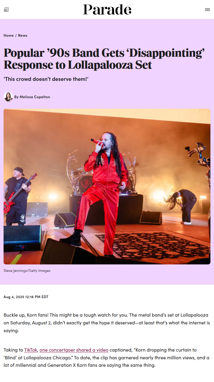 Korn's Lollapalooza Crowd Called Out 😬