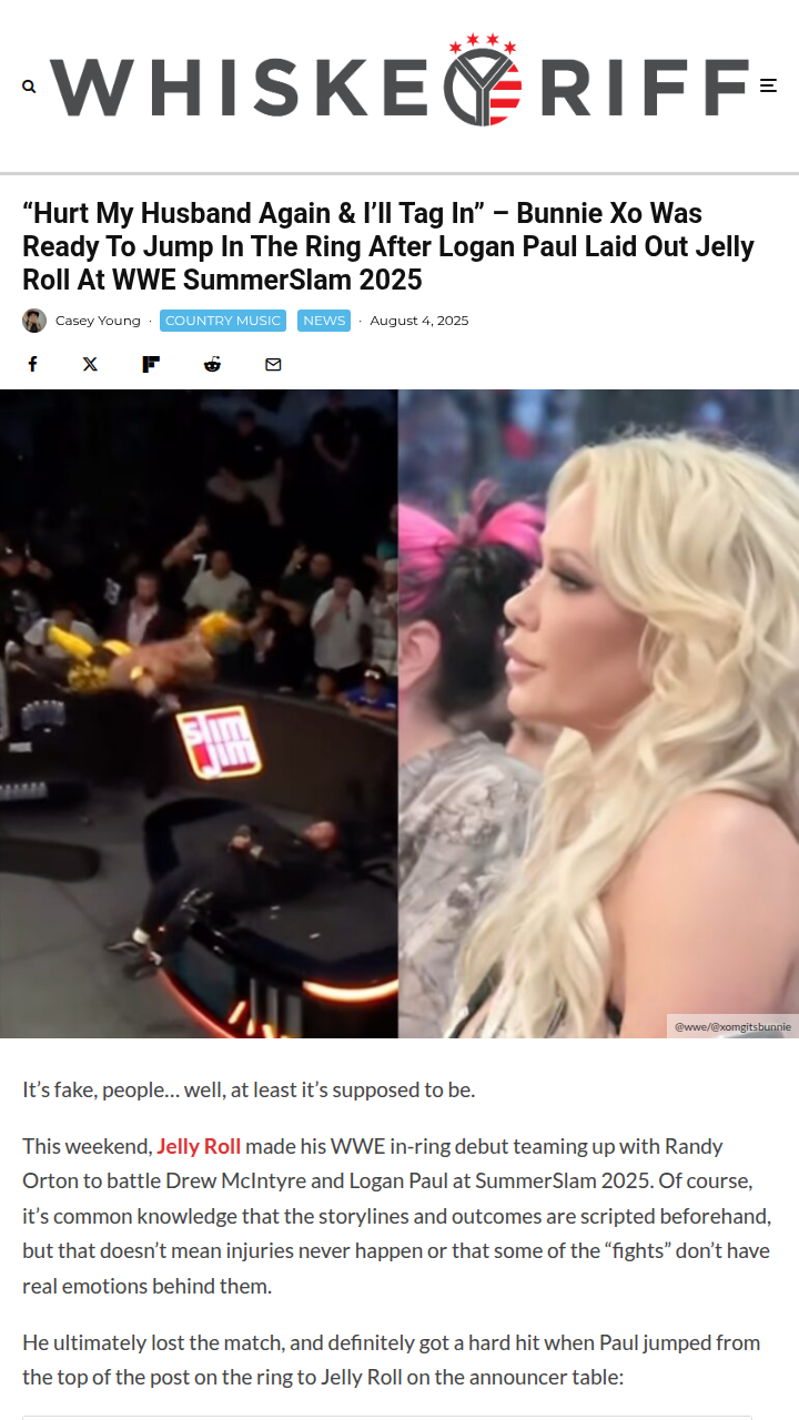 Jelly Roll vs Logan Paul: Bunnie Xo’s Epic SummerSlam POV
