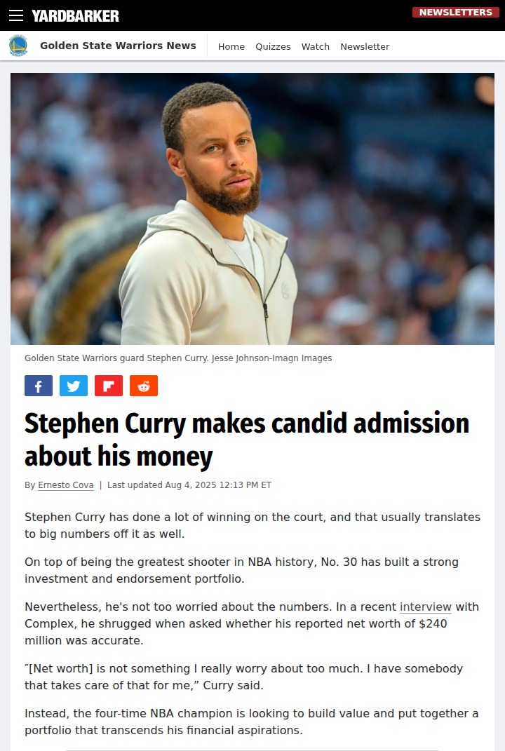 Chef Curry Talks Wealth Beyond the Game