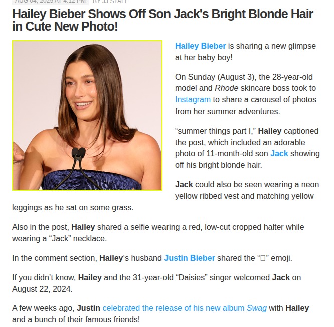Hailey & Justin’s Baby Jack’s Blonde Hair Shocks Fans! 👶