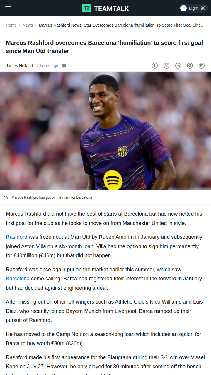 Rashford Breaks Through for Barca vs Daegu