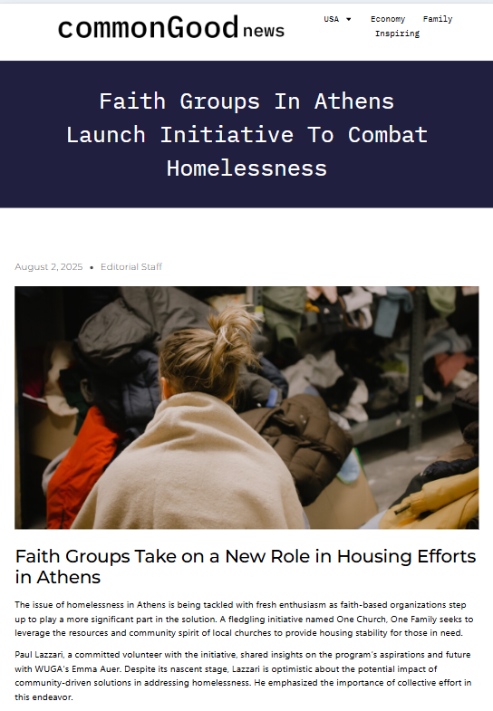 Athens churches unite to fight homelessness