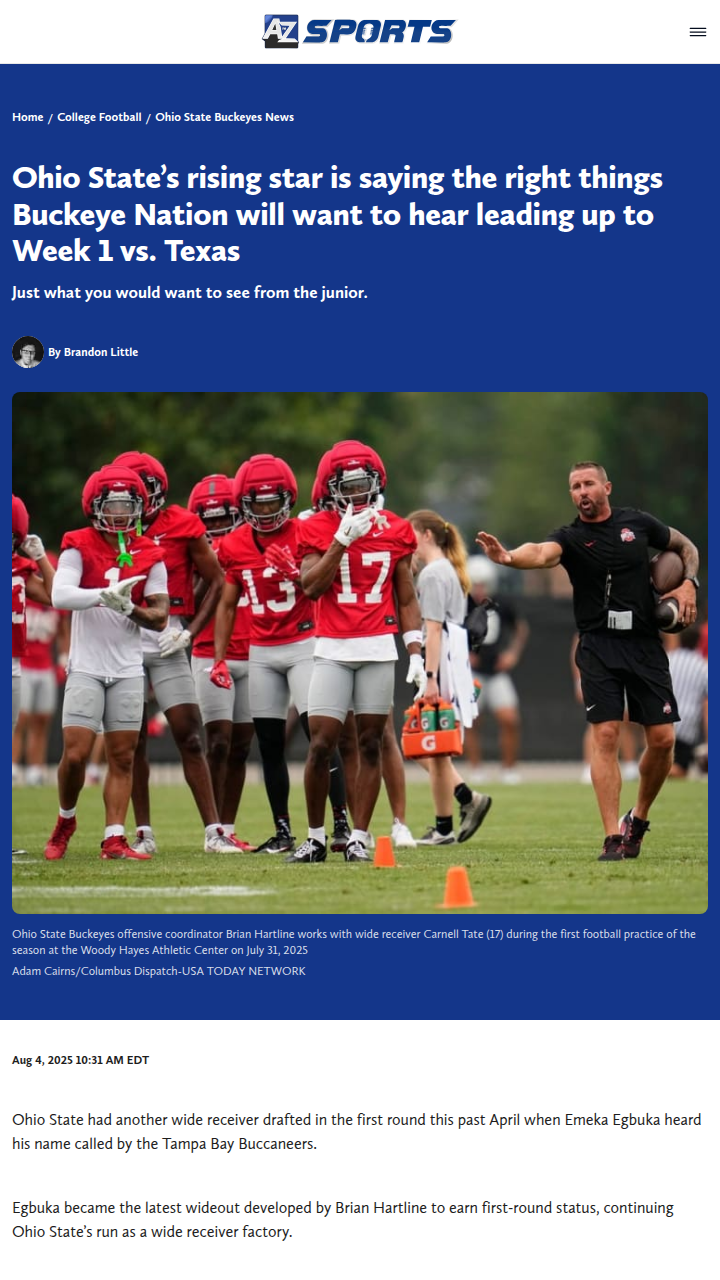 Carnell Tate steps up for Buckeye Nation