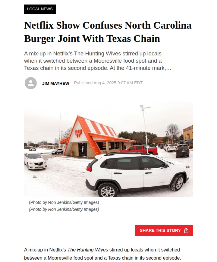 Netflix’s burger blunder stirs up Mooresville