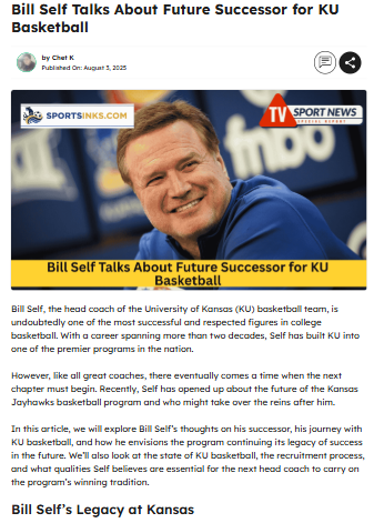Who could lead KU basketball after Self?