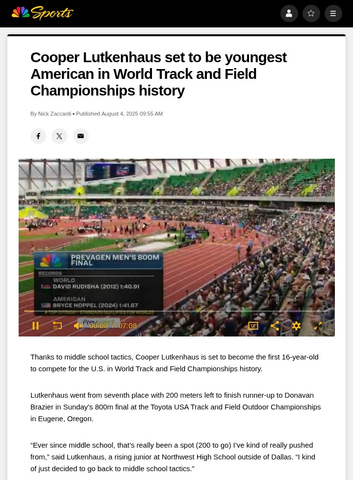 Cooper Lutkenhaus Makes Track History!