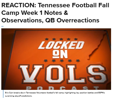 Tennessee football camp’s biggest surprises