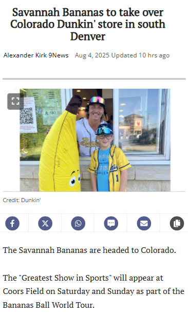 Savannah Bananas bring the fun to Denver!
