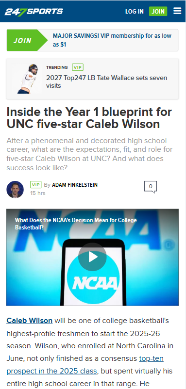 Caleb Wilson’s real impact at UNC next season