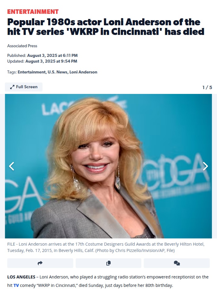 Loni Anderson’s Passing Sparks Burt Reynolds Debate 💔