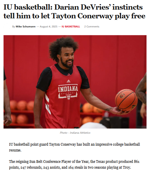 IU’s Conerway brings grit and flair to Bloomington