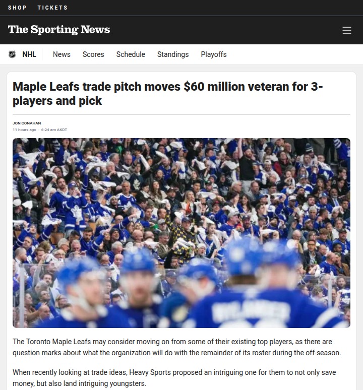 Leafs-Red Wings: Rielly Trade Buzz