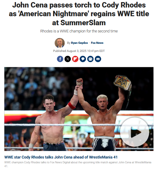 Cena Passes Torch at SummerSlam 2025