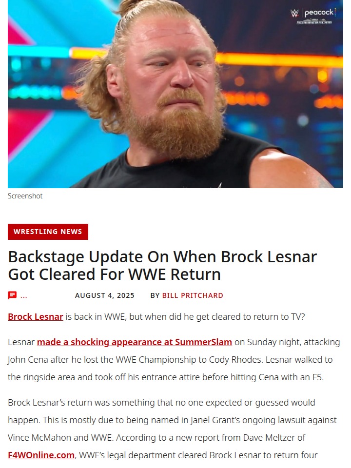 Beast Incarnate’s Surprise SummerSlam Return