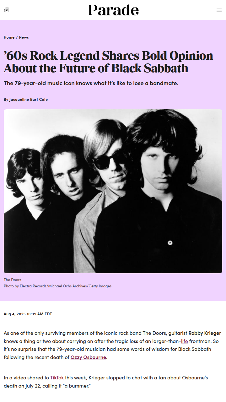 Robby Krieger Drops Hot Take on Sabbath’s Future 🎸