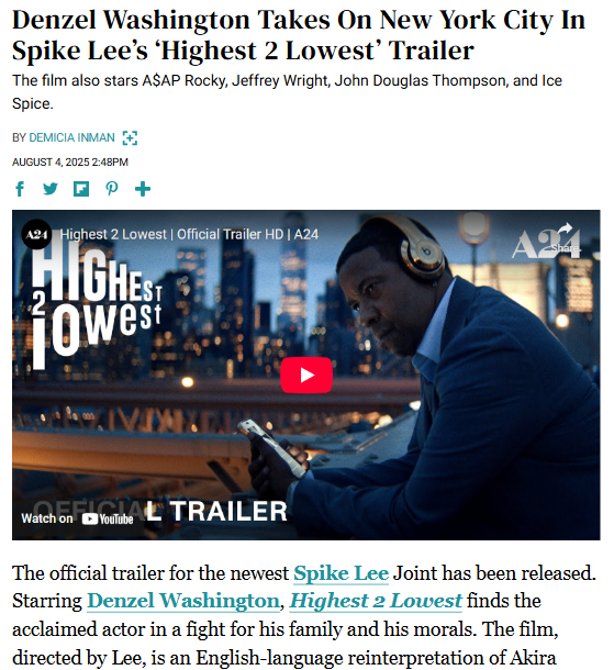 A$AP Rocky vs Denzel?! Spike Lee Plot Twist 🔥