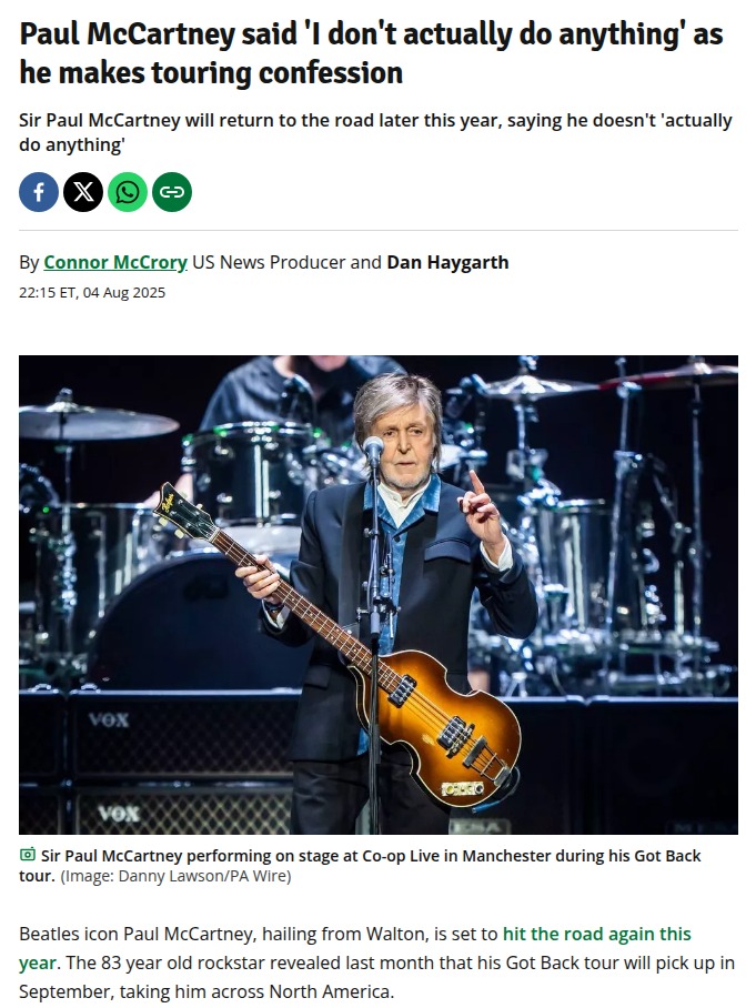 Paul McCartney’s Touring Confession 😳