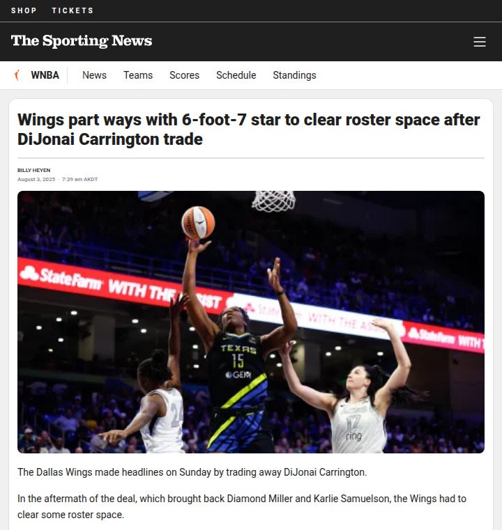 Dallas Wings shake up: McCowan waived after trade