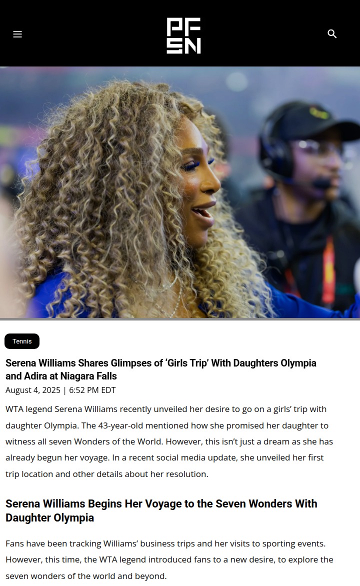 Serena’s Epic Girls Trip Kicks Off at Niagara