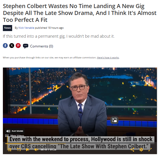 Colbert’s New TV Role After Late Show Shocker 🤯