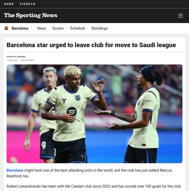 Lewandowski Urged to Exit Barça for Saudi Move