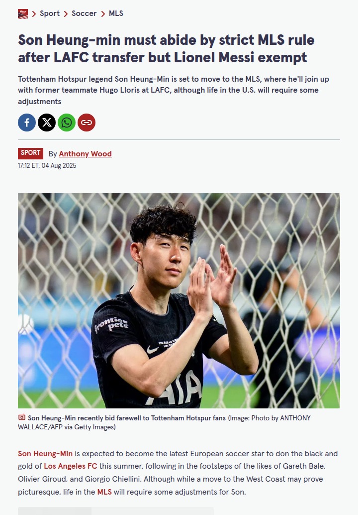 Son Heung-min Faces Unique MLS Challenge