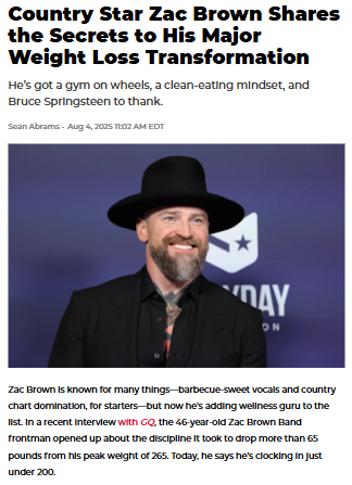 Zac Brown’s Wild Weight Loss Secrets