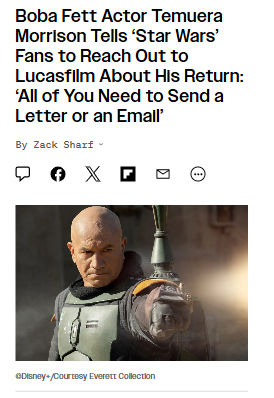 Temuera Morrison Wants Boba Fett Back! 🚀