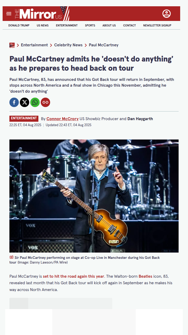 Paul McCartney's Tour Prep Confession 😲