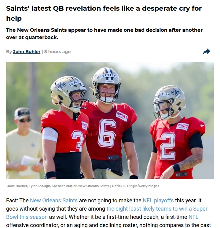 Saints’ QB shuffle: Is Rattler the answer?