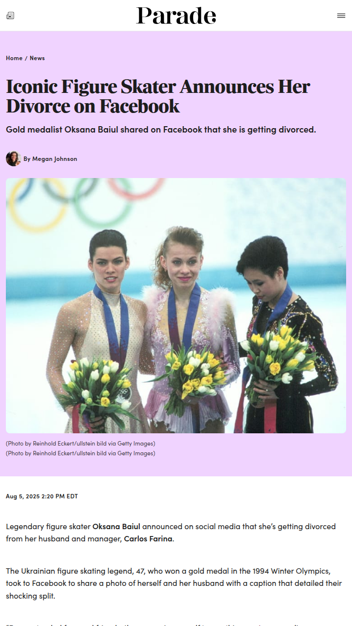 Oksana Baiul’s Shocking Split Goes Public