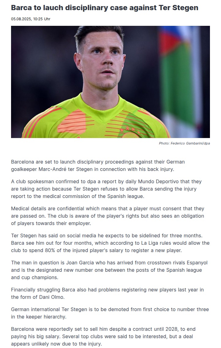 Barca Keeper Drama: Ter Stegen Benched?