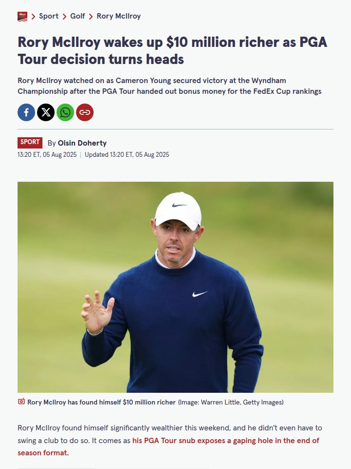 Rory Skips Memphis, PGA Format Flaw Exposed