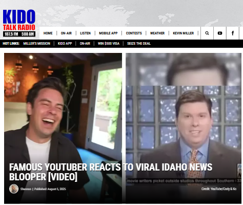 Boise’s viral news blooper gets YouTube fame
