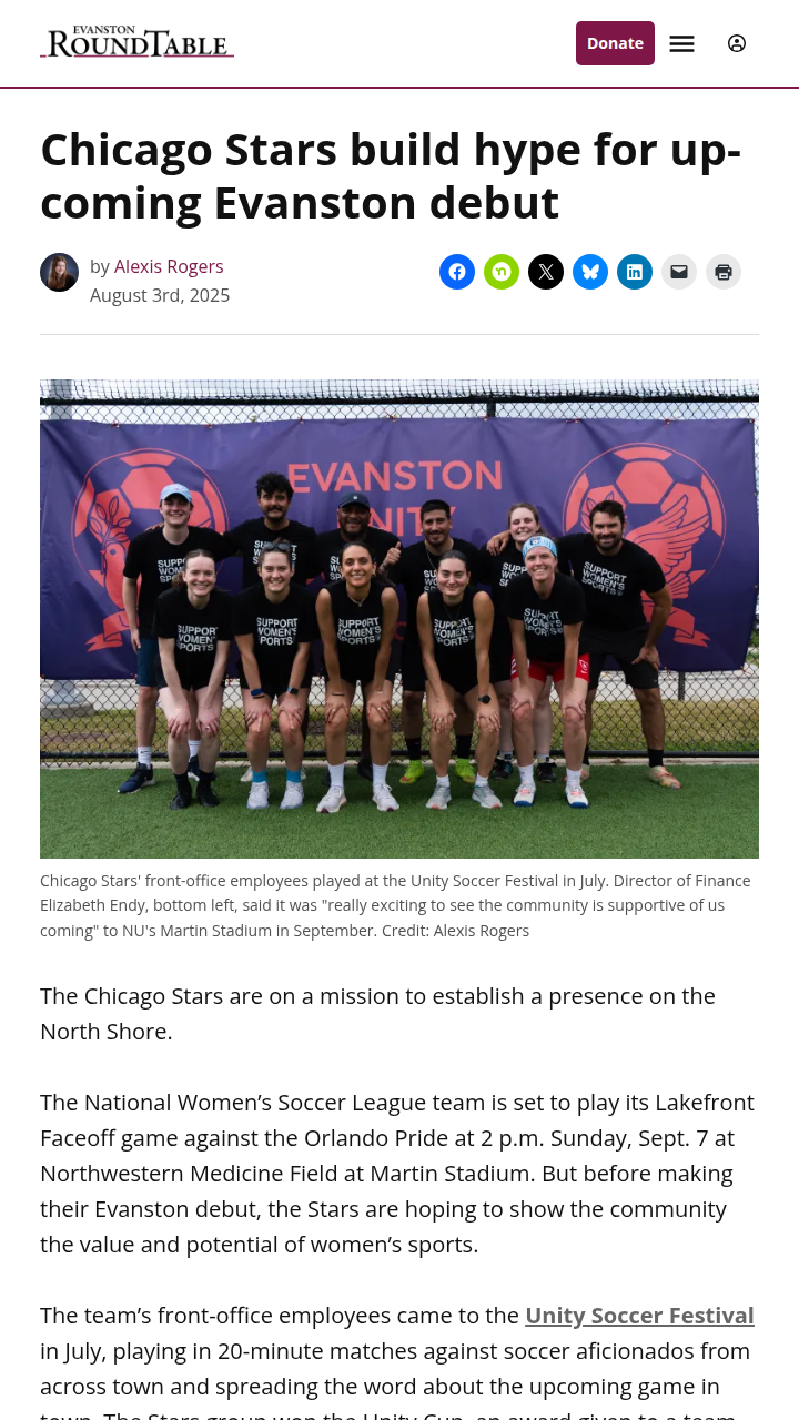 Chicago Stars shake up Evanston soccer scene