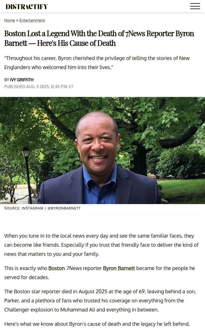 Boston mourns Byron Barnett: A true news icon