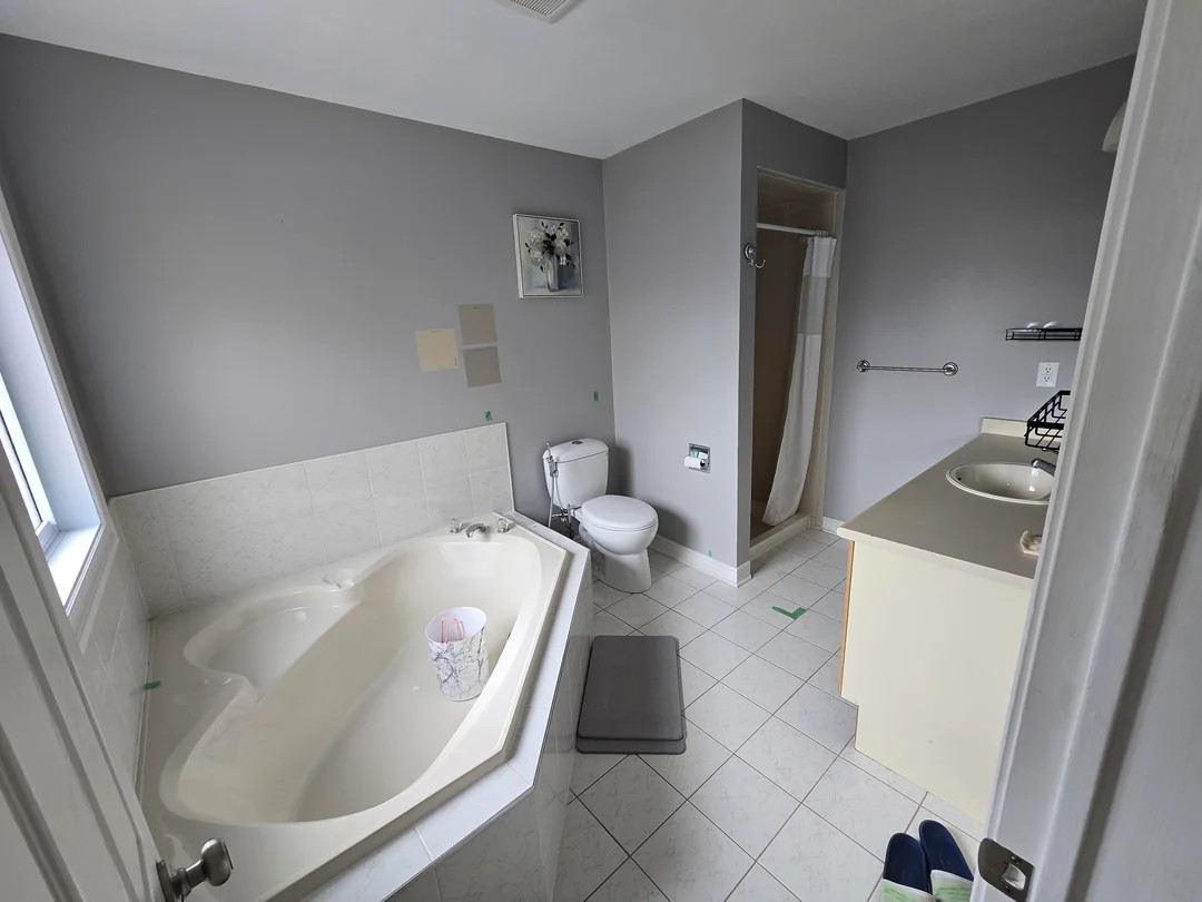 Bathroom renovation before and after👇 I guess the tub is one of the most useless things in the bathroom 😅