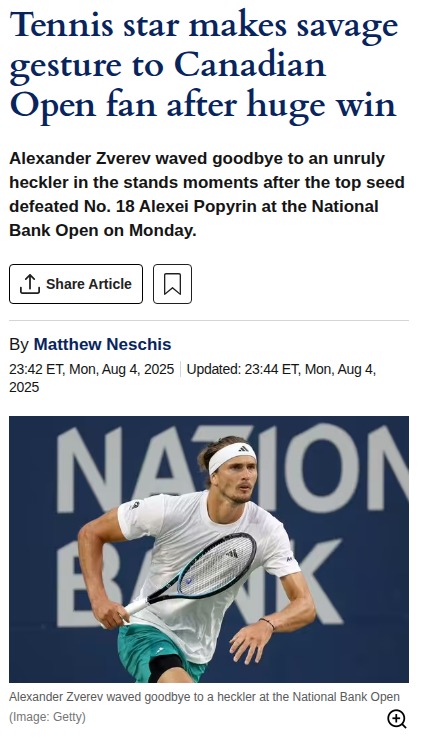 Zverev Claps Back at Heckler After Epic Win