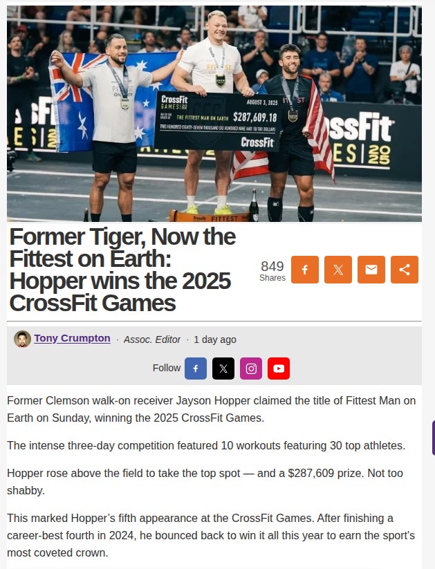Hopper Claims Fittest on Earth at CrossFit